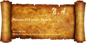 Neuschloss Axel névjegykártya